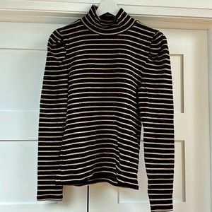 J Crew Factory gold and black turtleneck. Size M. NWT